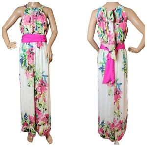 Eliza J bright floral sleeveless maxi dress. Women's size 6 Petite.
